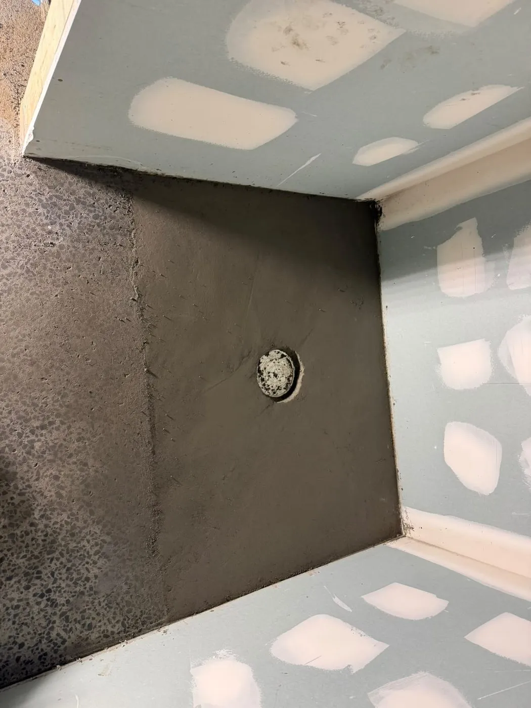 Waterproofing membrane applied to a shower recess